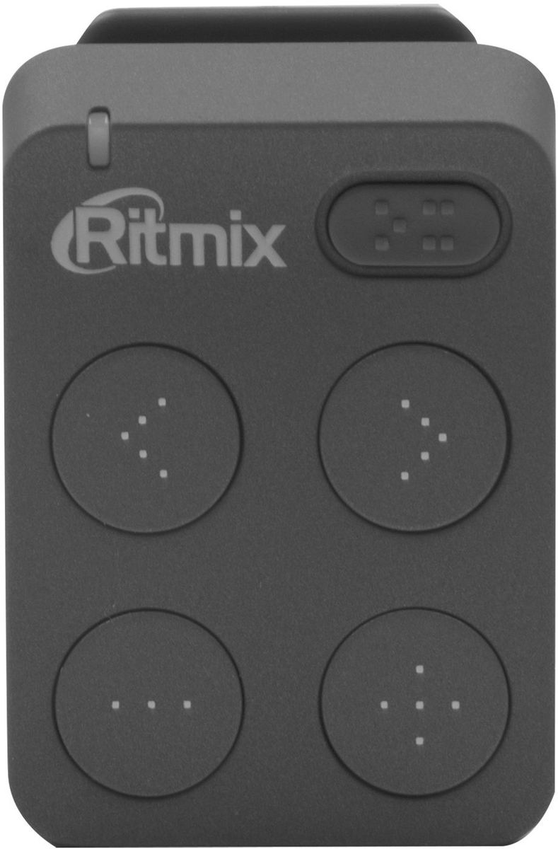 Ritmix RF-2500 8Gb, Dark Gray MP3-плеер15118177 Ritmix RF-2500 8Gb, Dark Gray MP3-плеер15118177Ritmix RF-2500 – компактный и удобный mp3-плеер с надёжным креплением в форме клипсы. Ваш верный спутник во время занятий спорта или активного отдыха. Управлять плеером невероятно удобно: кнопки переключения треков, а также изменения громкости расположены логично и понятно. Пальцы моментально запоминают расположение кнопок, что позволяет управлять гаджетом «вслепую», лёгким движением одной руки.