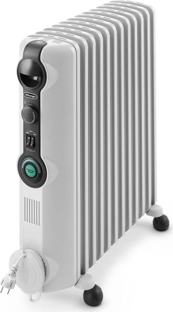 DeLonghi TRRS1225C масляный радиаторTRRS1225C DeLonghi TRRS1225C масляный радиаторTRRS1225CМасляный обогреватель DeLonghi TRRS 1225 C – это залог комфорта и уюта в вашем доме. С ним любые холода не страшны, ведь обогреватель имеет 12 секций и гарантирует 100% отдачу тепла. Вы сможете использовать его для обогрева помещений 75 куб. м. Модель выполнена в обновленном функциональном дизайне, обогреватель выглядит стильно и аккуратно, он будет хорошо смотреться в любом интерьере. Прибор имеет безопасную конструкцию: отверстия для выхода воздуха и решетки на тыльной и передней и сторонах, спроектированы таким образом, что, к примеру, ребенок не сможет случайно просунуть палец внутрь обогревателя. Прибор соблюдает все нормы безопасности и имеет сертификат от VDE Testing and Certification Institute. Если хотите, что в вашем доме всегда было тепло и комфортно, однозначно стоит купить TRRS1225C. По сравнению с предыдущими поколениями обогревателей, его поверхность отдает на 35% больше тепла. Технология Real Energy обеспечивает эффективный и равномерный нагрев...
