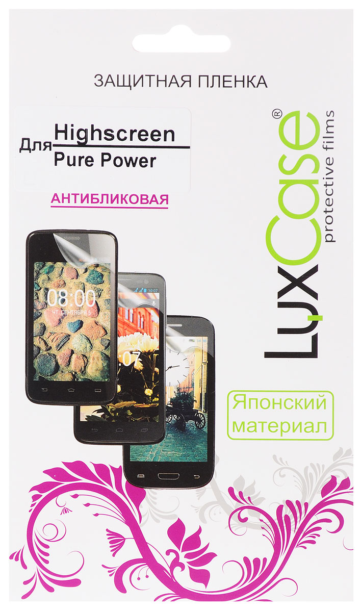 LuxCase защитная пленка для Highscreen Pure Power, антибликовая51564 LuxCase защитная пленка для Highscreen Pure Power, антибликовая51564Защитная пленка LuxCase для Highscreen Pure Power сохраняет экран смартфона гладким и предотвращает появление на нем царапин и потертостей. Структура пленки позволяет ей плотно удерживаться без помощи клеевых составов и выравнивать поверхность при небольших механических воздействиях. Пленка практически незаметна на экране смартфона и сохраняет все характеристики цветопередачи и чувствительности сенсора.