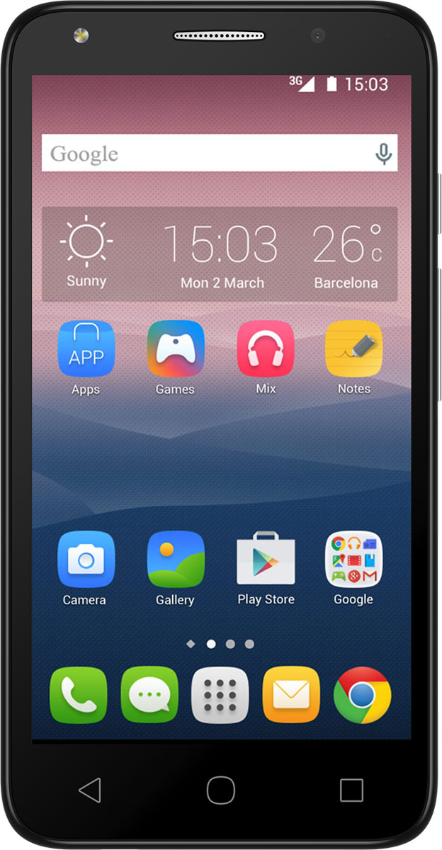 Alcatel OT-5045D Pixi 4 (5), Metal Silver5045D-2CALRU1 Alcatel OT-5045D Pixi 4 (5), Metal Silver5045D-2CALRU1Смартфон Alcatel OT-5045D Pixi 4 имеет сенсорный TFT-экран с диагональю 5 дюймов, что обеспечивает комфорт при серфинге в интернете, просмотре видео и играх. Данная модель оснащена мощным 4-ядерным процессором и оперативной памятью 1 ГБ, что обеспечивает быстродействие устройства даже в режиме многозадачности. Alcatel OT-5045D Pixi 4 поддерживает 2 SIM-карты, поэтому смартфон можно использовать в качестве личного и рабочего одновременно. Тыловая камера 8 Мпикс со встроенной вспышкой позволяет делать качественные фото и снимать видео, а фронтальная камера 5 Мпикс обеспечивает видеосвязь и яркие селфи. Смартфон поддерживает карты памяти объемом до 32 ГБ, что позволяет хранить всю необходимую информацию, включая фото, видео и музыку. Поддержка интернета 4G позволяет оставаться на связи даже там, где нет Wi-Fi. Телефон сертифицирован EAC и имеет русифицированный интерфейс меню и Руководство пользователя.