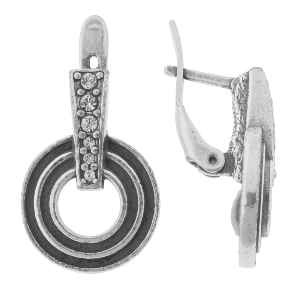 Серьги Jenavi Ферт, цвет: серебро, белый. K5293100k5293100 Серьги Jenavi Ферт, цвет: серебро, белый. K5293100k5293100Оригинальные серьги Jenavi из коллекции Ферт изготовлены из гипоаллергенного ювелирного сплава, покрыты черненым серебром. Изделие застегивается на английский замок, который надежно зафиксирует серьги. Стильные серьги декорированы вставками из кристаллов Swarovski.
