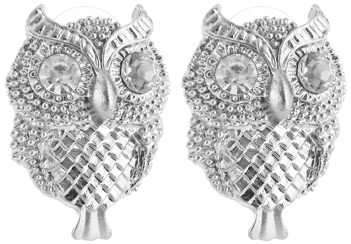 Серьги Vittorio Richi, цвет: серебристый. 9864240vr9864240vr Серьги Vittorio Richi, цвет: серебристый. 9864240vr9864240vrСерьги Vittorio Richi выполнены из металла. Декоративный элемент выполнен в виде совы и оформлен вставками из искусственных камней. Изделие застегивается с помощью замка-гвоздика с заглушкой.