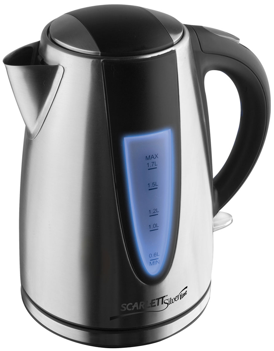 Scarlett SL-1500 электрический чайникSL-1500 Scarlett SL-1500 электрический чайникSL-1500Компания Scarlett, которая является мировым производителем качественной и современной бытовой техники, представляет электрический чайник Scarlett SL-1500 SVR. Качественная, надежная модель, которая изготовлена из проверенных материалов, позволяет быстро вскипятить воду. Также, эта модель оснащена большим количеством полезных функций, всегда порадует горячей питьевой водой и станет незаменимым помощником для хозяйки. Изысканный стиль. При выборе электрического чайника его внешний вид играет роль не меньшую, чем технические характеристики. Стильный и современный дизайн данной модели электрического чайника очень привлекателен, и он с легкостью впишется в интерьер любого офиса или кухни. Вместительность данной модели электрического чайника составляет 1,7 литра воды. Это не очень большой объем, однако такого количества вполне хватит на семью из трех-четырех человек, к тому же, такой электрический чайник благодаря небольшому объему сможет нагреть воду быстрее. Мощность. Мощность — одна...
