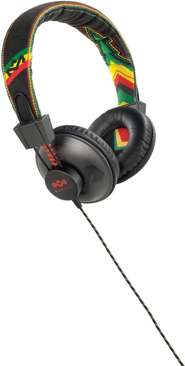 House of Marley Positive Vibration, Rasta наушникиEM-JH011-RA House of Marley Positive Vibration, Rasta наушникиEM-JH011-RAПриготовьтесь к позитивным вибрациям с наушниками House of Marley Positive Vibration. Они производятся только из экологичных и долговечных материалов - подлежащего переработке алюминия, стали и натурального холста. Крупные 50-мм динамические драйверы накладных наушников Positive Vibration настроены на мощное и детальное звучание премиального уровня. Легковесное, смягченное оголовье в холстяной обшивке и большие мягкие амбушюры обеспечивают высокий уровень комфорта и звукоизоляцию от внешнего мира. Тканевая оплетка повышает надежность кабеля, помогает избежать спутывания и снижает микрофонный шум.