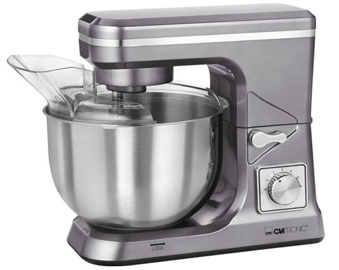 Clatronic KM 3647, Titan тестомесKM 3647 titan Clatronic KM 3647, Titan тестомесKM 3647 titanТестомес Clatronic KM 3647 станет прекрасным помощником для любой хозяйки. С ним вы сможете готовить невероятно вкусные и аппетитные блюда, при этом сократив время их приготовления. Основным назначением прибора является изготовление различных видов теста и кремов. Тестомес качественно и быстро перемешивает различные ингредиенты, что дает возможность избежать комочков. Clatronic KM 3647 снабжен 5 литровой чашей из нержавеющей стали для 2,5-3 кг теста и имеет электронную систему управления. 6 скоростей замешивания и импульсный режим обеспечат наилучший результат. Поворотный рукав на 35° Быстрозажимной патрон Легко разбирается для мытья и чистки Нескользящие ножки на присосках