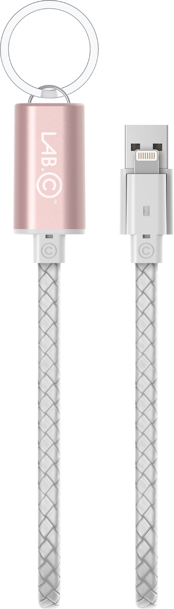 LAB.C Lightning Cable Key Chain Apple 8pin, Rose Gold White  USB-Lightning (0,25 )