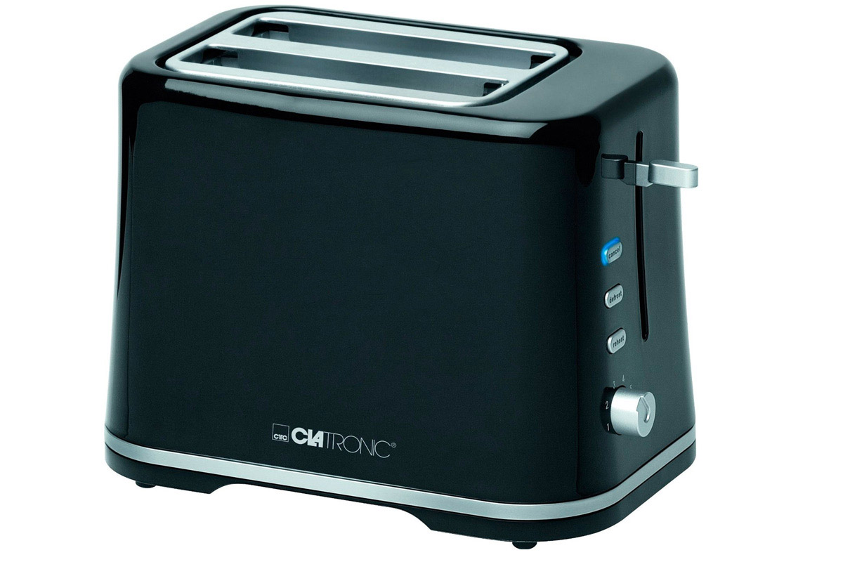 Clatronic TA 3554, Black Silver тостерTA 3554 schwarz-silber Clatronic TA 3554, Black Silver тостерTA 3554 schwarz-silberТостер Clatronic TA 3554 представляет собой сочетание удобства, функциональности и элегантного внешнего вида. Мощность в 870 Вт, простота управления и быстрое приготовление тостов. Компактное и легкое в управлении устройство позволит приготовить вкуснейшие тосты за считанные минуты стразу на двоих. Вы можете в любой момент остановить процесс поджаривания, просто нажав на соответствующую кнопку. Ухаживать за тостером легко и приятно благодаря наличию поддона для крошек.