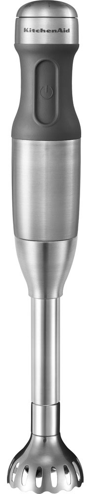 KitchenAid 5KHB2571ESX, Silver блендер5KHB2571ESX KitchenAid 5KHB2571ESX, Silver блендер5KHB2571ESXПогружной блендер KitchenAid 5KHB2571 сэкономит ваше время и выполнит необходимые действия на кухне быстро и качественно. Имеет 2 съемные насадки с поворотным замком (20 и 33 см) для смешивания и измельчения всех ингредиентов, он помогает вам дарить счастье в каждой тарелке! Можно легко менять различные типы лезвий, что позволяет решать любые кулинарные задачи: от колки льда до измельчения мяса и взбивания молока. Более того, насадки для измельчения и взбивания расширяют ваши кулинарные возможности. 3 взаимозаменяемые куполовидные лезвия из нержавеющей стали Мощный 5-скоростной двигатель Бесшумная эффективная работа в течение длительного времени Металлический корпус с мягкой удобной ручкой 2 съемные насадки из нержавеющей стали с поворотным замком (20 и 33 см) позволяют с легкостью смешивать и измельчать продукты даже в глубоких кастрюлях, чашах и кувшинах Стакан для смешивания объемом 1л с делениями и крышкой, предотвращающей...