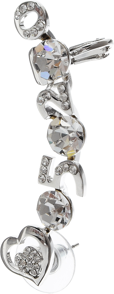 Серьга-кафф Art-Silver, цвет: серебристый. СРГ160-335СРГ160-335 Серьга-кафф Art-Silver, цвет: серебристый. СРГ160-335СРГ160-335Серьга-кафф Art-Silver выполнена из бижутерного сплава и оформлена вставками из страз. Изделие позволяет украсить не только мочку, но и другие части уха. Застегивается серьга-кафф с помощью замка-гвоздика с заглушкой и фиксатора.