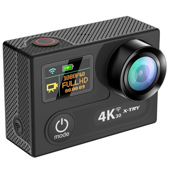 X-Try XTC220 UltraHD + Remote навесная экшн камераXTC220 X-Try XTC220 UltraHD + Remote навесная экшн камераXTC220X-Try XTC220 UltraHD - это экшн-камера, которая выполнена в наиболее распространенном форм-факторе и имеет высокое техническое оснащение. Помимо широкого набора штатных крепежей, камера адаптирована под использование большинства существующих креплений. Встроен модуль Long-Range WiFi (радиус действия до 30м) , при помощи которого обеспечивается не только управление режимами съемки и различными настройками камеры, но и трансфер записанного материала на мобильные устройства. Управление камерой реализовано 3-мя кнопками, а цветной жк-дисплей (2) обеспечивает удобный просмотр снимаемого и отснятого материала. Также имеется фронтальный информационный дисплей. Доступны различные режимы фото съемки (одиночная, мультисъемка, съемка с задержкой, time lapse) с разрешениям 12 Мпикс и ниже. Съемный аккумулятор позволяет записывать до 1.5 часа непрерывного видео в формате FullHD 1080p (60 к/с). Поддерживаются карты памяти формата MicroSDHC (до...