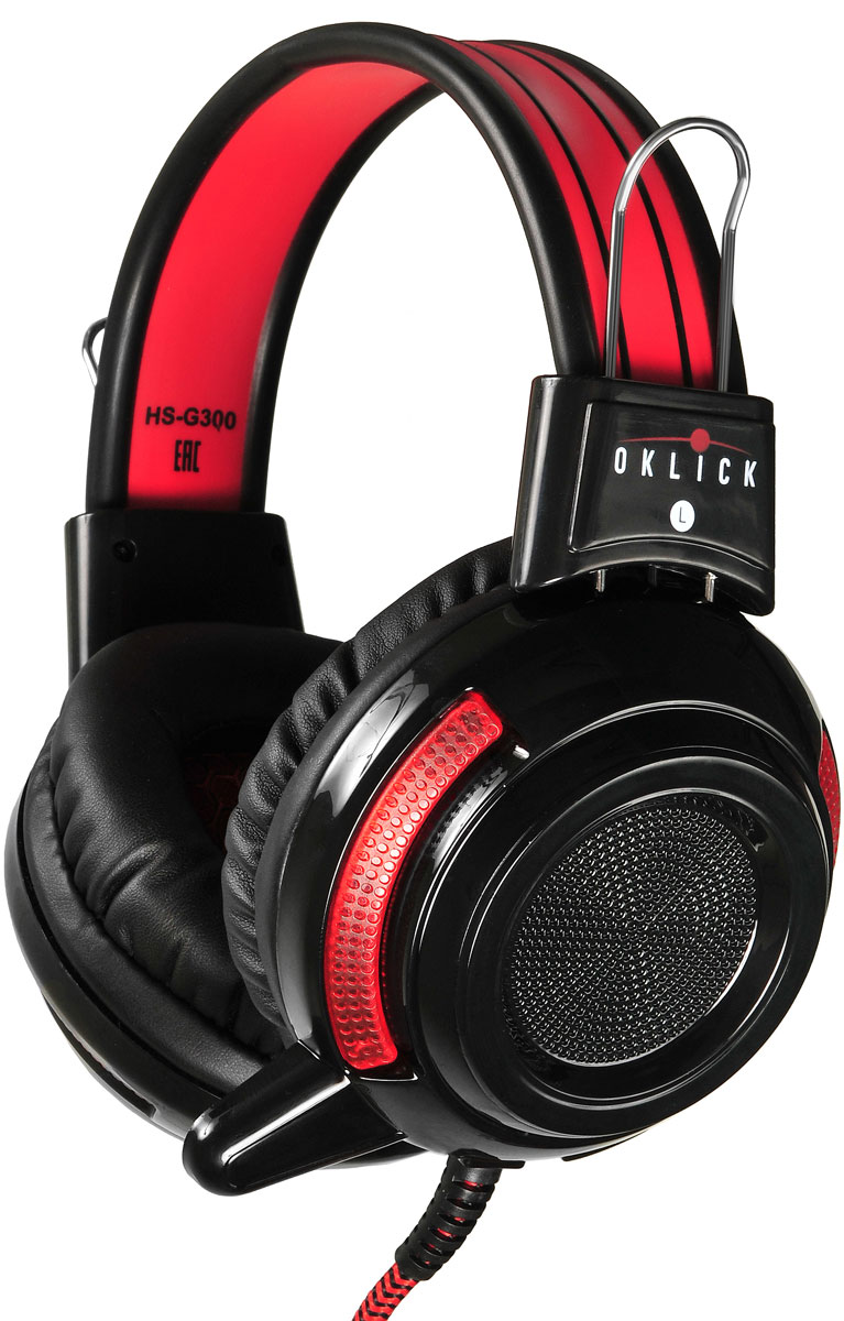 Oklick HS-G300, Black Red игровые наушники337457 Oklick HS-G300, Black Red игровые наушники337457Oklick представляет игровую гарнитуру HS-G300 Armageddon. Новинка относится к гарнитурам закрытого типа, обладает встроенным микрофоном, регулируемым изголовьем, мягкими и удобными амбушюрами. Модель выполнена в оригинальном дизайне и обладает всеми возможностями и характеристиками, удовлетворяющими потребности любителей самых разнообразных игровых жанров. Чувствительность микрофона: 34 дБ