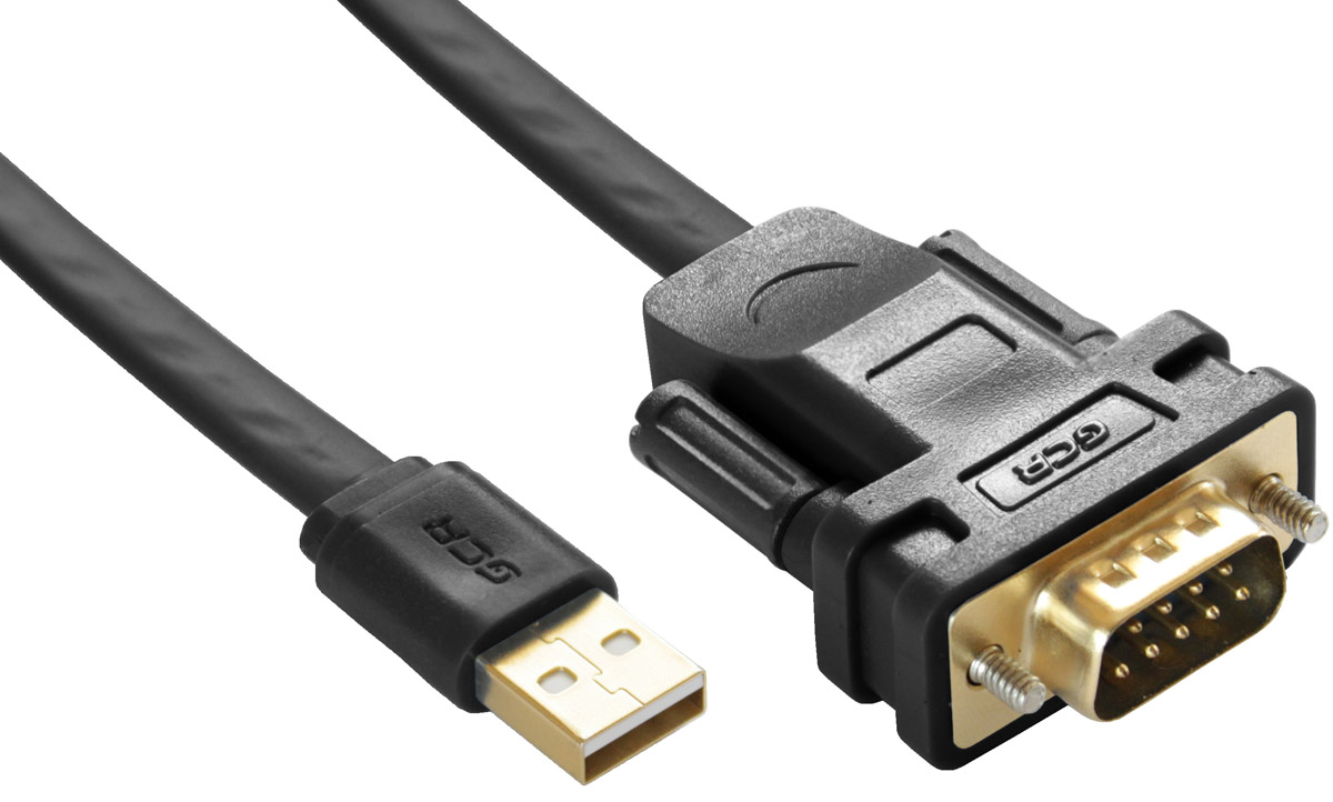 Greenconnect Russia GCR-UOC5M-BCG, Black конвертер-переходник (1 м)GCR-UOC5M-BCG-1.0m Greenconnect Russia GCR-UOC5M-BCG, Black конвертер-переходник (1 м)GCR-UOC5M-BCG-1.0mКонвертер-переходник Greenconnect Russia GCR-UOC5M-BCG позволяет добавить дополнительный порт DB9 к компьютеру или ноутбуку через USB-порт. Не требует дополнительного питания. Экранирование кабеля позволяет защитить сигнал при передаче от влияния внешних полей, способных создать помехи. Поддержка автоматического режима не вызывает конфликтов по прерываниям с другими устройствами. Поддержка удалённой активации из спящего режима и управления питанием 96 байт буфера для каждого верхнего и нижнего течения потока данных. Поддержка ROM по умолчанию или внешнего EEPROM для конфигурации устройства Чипсет Prolific PL2303RA Поддерживает различные сигналы, в том числе и DCD, DTR, DSR, RTS,CTS. Пропускная способность интерфейса: до 1 МБ/с