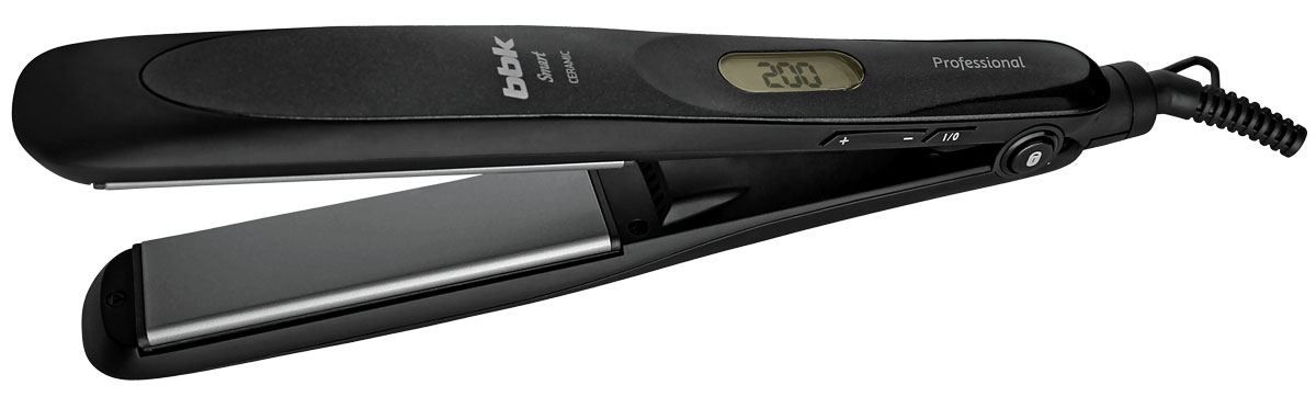 BBK BST3015ILC, Black выпрямитель для волосBST3015ILC чер BBK BST3015ILC, Black выпрямитель для волосBST3015ILC черДля создания зеркально-гладких волос разработан ультрасовременный выпрямитель BST3015ILC серии Smart, который обладает новейшими технологиями для идеального результата без повреждения структуры. Профессиональные плавающие пластины с керамическим покрытием равномерно распределяют тепло, предотвращают облом волоса, турмалин и функция ионизации нейтрализуют статическое электричество, исключают спутывание – даже при регулярном использовании устройства сохраняются здоровье и блеск волос. С помощью LCD-дисплея удобно выбирать оптимальную температуру. Автоматическое отключение через 1 час обеспечит дополнительную безопасность. Для фиксации в закрытом виде предусмотрена специальная клавиша на корпусе устройства. Вращающийся шнур защищен от перекручивания. В комплект входят термостойкая перчатка и термостойкий чехол.