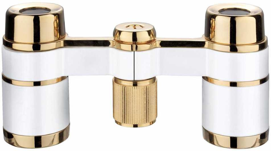 Бинокль театральный Eschenbach Collezione La Scala 3 х 18, цвет: белый44602 Бинокль театральный Eschenbach Collezione La Scala 3 х 18, цвет: белый44602Театральный бинокль в белом, черном и золотом исполнении. Модный элегантный дизайн — идеальный вариант для походов в театр, на концерт, оперу, мюзикл, в кабаре.