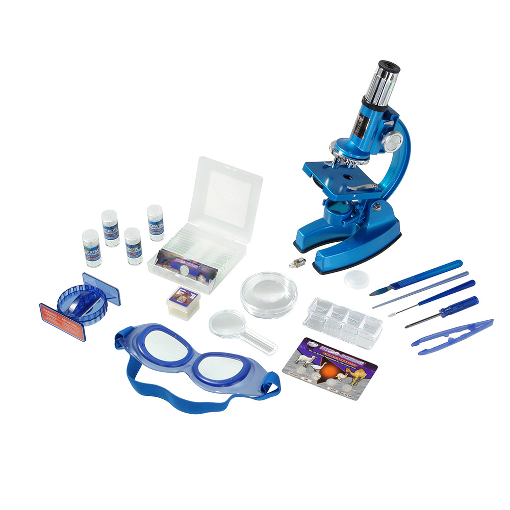 Eastcolight Micro-science 11341, Blue микроскоп11341 Eastcolight Micro-science 11341, Blue микроскоп11341Micromed 11341 - отличный подарок для ребёнка, желающего погрузиться в увлекательный мир микробиологии. Микроскоп располагает осветителем с двойным действием – когда он повёрнут зеркалом вверх, освещение происходит путём солнечного света. Один поворот, и вот у вас уже освещение от лампы, встроенной в другую сторону осветителя (батарейки в комплект не входят). Это может быть полезно при пасмурной погоде или при отсутствии достаточного освещения в комнате. В комплекте к микроскопу идёт два предметных стекла с уже заранее подготовленным препаратом, и целых 10 предметных стёкол для приготовления своих микропрепаратов, с чистыми стикерами для маркировки. Прямо как в настоящей лаборатории!