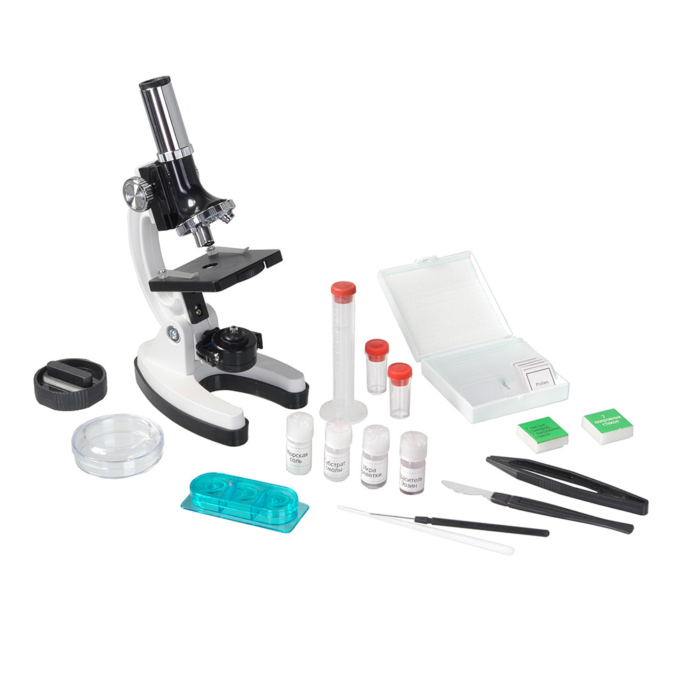 Micromed 23322, Black Gray микроскоп23322 Micromed 23322, Black Gray микроскоп23322Микроскоп Micromed 23322 с увеличением 100х/400х/900х не просто подарок для юного биолога, это реальный прибор, рассчитанный на длительный срок службы и на интенсивную и интересную эксплуатацию. Никакой хлипкости, присущей пластиковым моделям! Если вы настроились на объект и хотите показать его ребенку (или наоборот), будьте уверены — убирая одну руку с ручки фокусировки, а другую с основания микроскопа (вы его придерживаете) фокусировка не собьется и подстройка не потребуется. Удобная система освещения — зеркало и лампочка (на обратной стороне зеркала, включается автоматически при перевороте зеркала). Четыре фильтра и диафрагмы (кольцо на предметном столике) сделают освещение исследуемого объекта наиболее выигрышным для наблюдений. В комплекте масса принадлежностей. Не только инструментов (включая микротом — специальный нож для резки препаратов), но и инкубатор для опытов и сами препараты. Как выращивать живые микроорганизмы подробно описано...