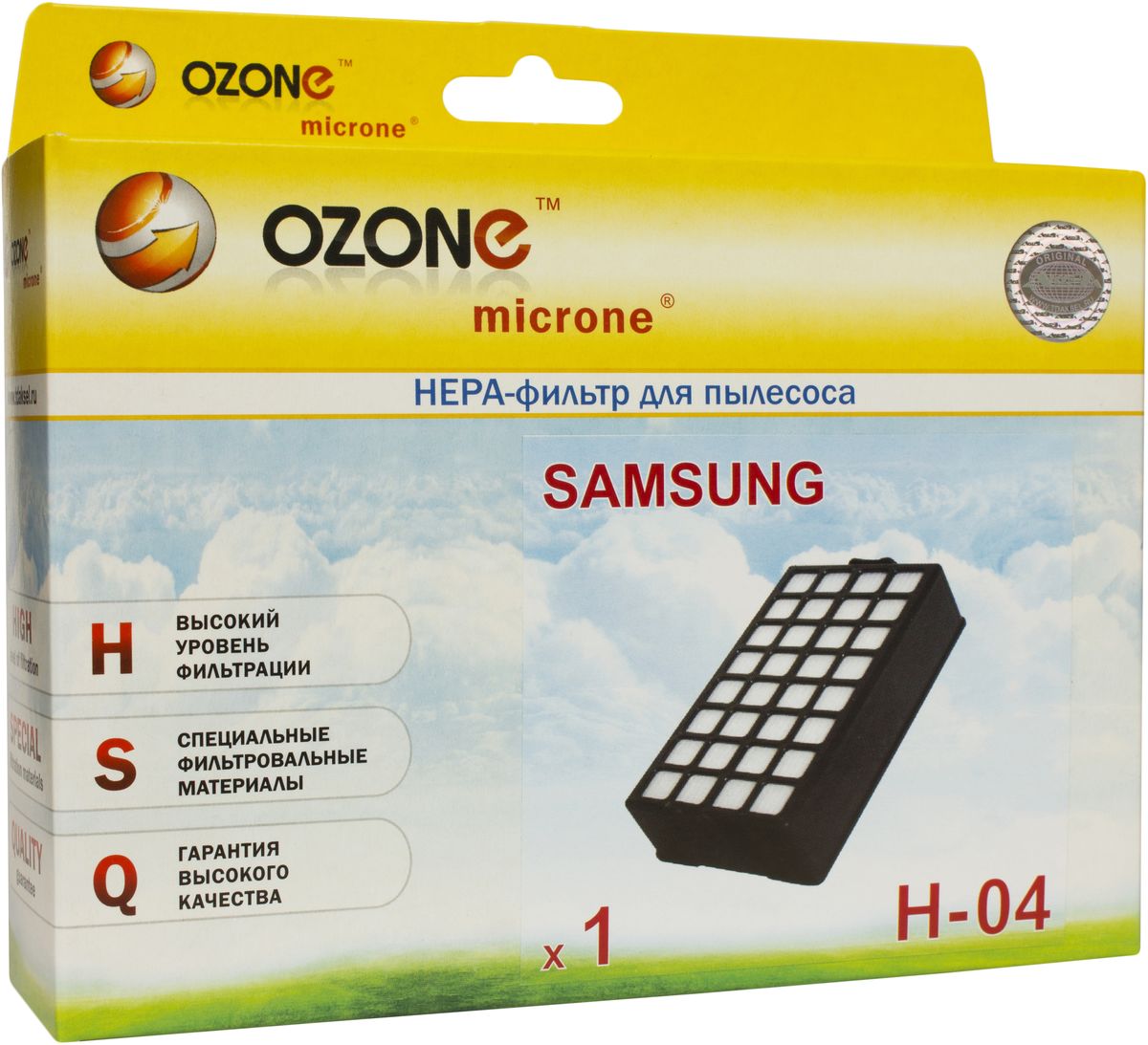 Ozone H-04 HEPA фильтр для пылесоса SamsungH-04 Ozone H-04 HEPA фильтр для пылесоса SamsungH-04HEPA фильтр Ozone microne H-04 высокоэффективной очистки предназначен для завершающей очистки воздуха в помещении, которое требует высокое качество воздуха, например, медицинских помещений. Фильтр состоит из мелкопористых материалов, что служит эффективному задерживанию частиц размером до 0,3 мкм. Фильтры HEPA последнего поколения имеют степень очистки воздуха около 95-97%. Фильтры не подлежат к промывке, а значит, они являются одноразовыми.