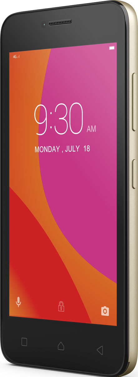Lenovo B (A2016a40), GoldPA4R0152RU Lenovo B (A2016a40), GoldPA4R0152RUВпусти в свою жизнь Lenovo B - компактный, доступный и высокопроизводительный смартфон. Почувствуй мощность четырехъядерного процессора; путешествуй по сети, играй в любимые игры и смотри потоковое видео на скорости 4G. Этому смартфону под силу любые задачи. Благодаря весу всего 144 грамма, скругленным углам корпуса и текстурированной задней панели это устройство приятно держать в руке, и оно отлично поместится в карман. Компактный смартфон оборудован 4,5- дюймовым сенсорным экраном, на котором удобно пролистывать страницы в дороге, а также играть и смотреть фильмы. Уровень производительности имеет значение, даже если ты просматриваешь веб-страницы или делишься фото с друзьями. Благодаря высокоскоростному 64-разрядному четырехъядерному процессору с частотой 1,0 ГГц Lenovo B обеспечивает оптимальное сочетание производительности и мощности, даже в условиях одновременной работы сразу с несколькими приложениями. Обнови статус в социальных...