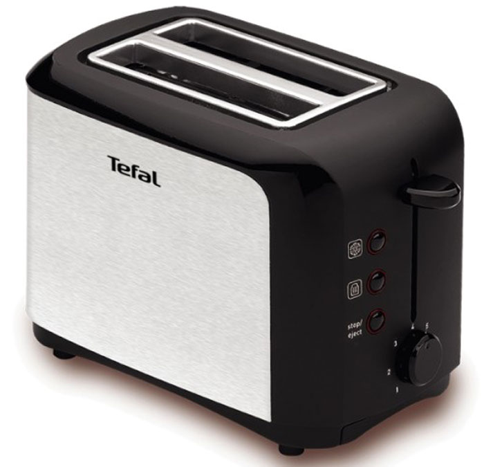 Tefal TT356131 тостерTT356131 Tefal TT356131 тостерTT356131Тостер Tefal TT356131 представляет собой сочетание удобства, функциональности и элегантного внешнего вида. Его корпус сконструирован таким образом, чтобы не нагреваться при работе. Вы можете регулировать степень поджаривания хлеба (доступно 7 режимов) по вашему вкусу. Прибор также имеет функции подогрева и разморозки. Кнопка отмена поможет вовремя исправить сделанную спросонья ошибку. Ухаживать за тостером легко и приятно благодаря наличию поддона для крошек.
