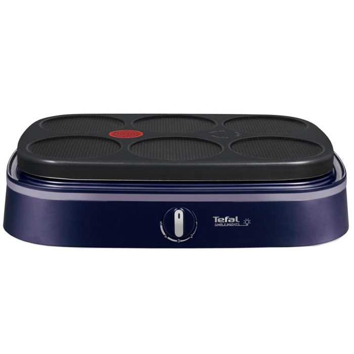 Tefal PY604434 блинницаPY604434 Tefal PY604434 блинницаPY604434Tefal PY604434 удобная электрическая блинница позволит вам легко и просто готовить аппетитные блинчики. Благодаря системе Thermo-spot вы определите степень нагрева блинницы, а также оптимальное время для начала приготовления блинов. Данная модель рассчитана на одновременное приготовление 6 блинчиков диаметром 12 см каждый. Рабочая зона оснащена антипригарным покрытием, что обеспечивает легкость эксплуатации и мытья съемных частей прибора. Простая конструкция и компактность позволят установить его на любой столешнице и готовить в привычном для вас режиме.