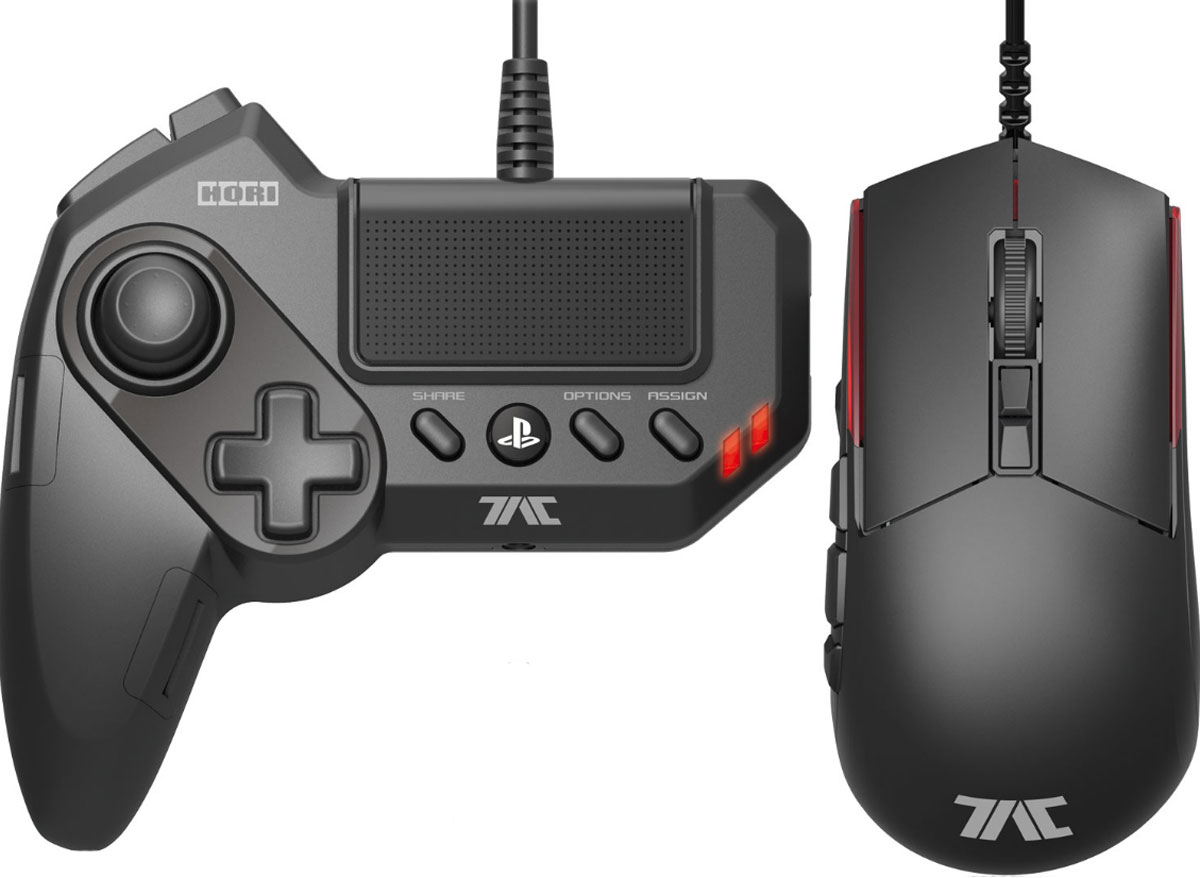 Hori T.A.C. Grips геймпад + игровая мышьACPS479 Hori T.A.C. Grips геймпад + игровая мышьACPS479Hori T.A.C. Grips - профессиональный игровой комплект, состоящий из геймпада для левой руки и мыши с высоким разрешением сенсора, разработанный специально для PS3 или PS4. Позволяет сделать управление игровой консолью похожим на управление игровым компьютером в плане использования мыши. Отличная мышь с оптическим сенсором, программируемые клавиши геймпада и сенсорная панель - всё, что нужно заядлому геймеру. Переназначаемые кнопки Официальная лицензия Sony