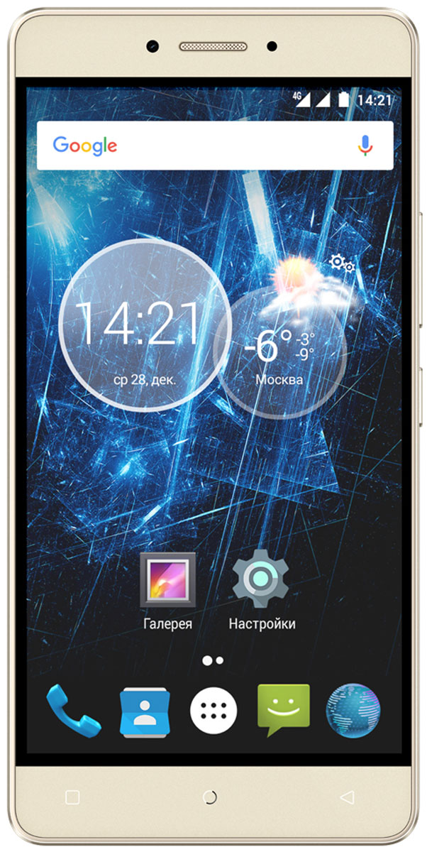 Highscreen Power Ice Max, Gold23829 Highscreen Power Ice Max, Gold23829Highscreen Power Ice Max — Hi-Tech и искусство в одном смартфоне. Отличительная особенность серии Power – батарея с рекордной ёмкостью, которая позволяет использовать все возможности твоего смартфона. Смартфон оснащен восьмиядерным процессором MediaTek MT6750. Он стал еще более энергоэффективным и производительным, в совокупности с 3 ГБ оперативной памяти способен удовлетворить все ваши потребности. Устройство имеет 32 ГБ встроенной памяти, а также слот для карты памяти microSD. Смартфон обладает потрясающим 5.3’’ экраном, выполненным по технологии InCell. Он очень яркий и контрастный, передает максимально правильные цвета и имеет превосходные углы обзора. Вам будет очень приятно читать, смотреть фильмы и играть на этом телефоне. Благодаря простому приложению смартфон можно использовать как универсальный пульт дистанционного управления и смотреть потоковое или IP- телевидение. LTE-Advanced (Cat.6) способен обеспечить наивысшую скорость...