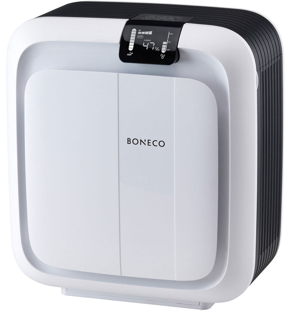 Boneco H680 климатический комплексНС-1073 Boneco H680 климатический комплексНС-1073Климатический комплекс Boneco H680 — оптимальный прибор для создания правильного микроклимата в доме! Комплекс мягко и быстро увлажняет воздух (до 1 000 г/ч) в помещении площадью до 100 м2, качественно очищает воздух от вредных примесей с помощью фильтра предварительной очистки и фильтра HYBRID, наполняет комнату приятным ароматом с помощью ароматизатора.Разнообразие функций и комбинирование режимов работы позволяет добиться максимальных результатов. В Boneco H680 Вы можете выбрать режим увлажнения воздуха, режим очистки воздуха или режим увлажнение + очистка воздуха. Информативный ЖК-дисплей комплекса Boneco H680 отображает всю необходимую информацию: режимы работы, качество чистоты воздуха, скорость работы вентилятора, текущую и заданную влажность в помещении. Прибор самостоятельно диагностирует «собственное здоровье» и своевременно проинформирует о необходимости залива воды в резервуар, замене фильтра или о необходимости очистки. Климатический...