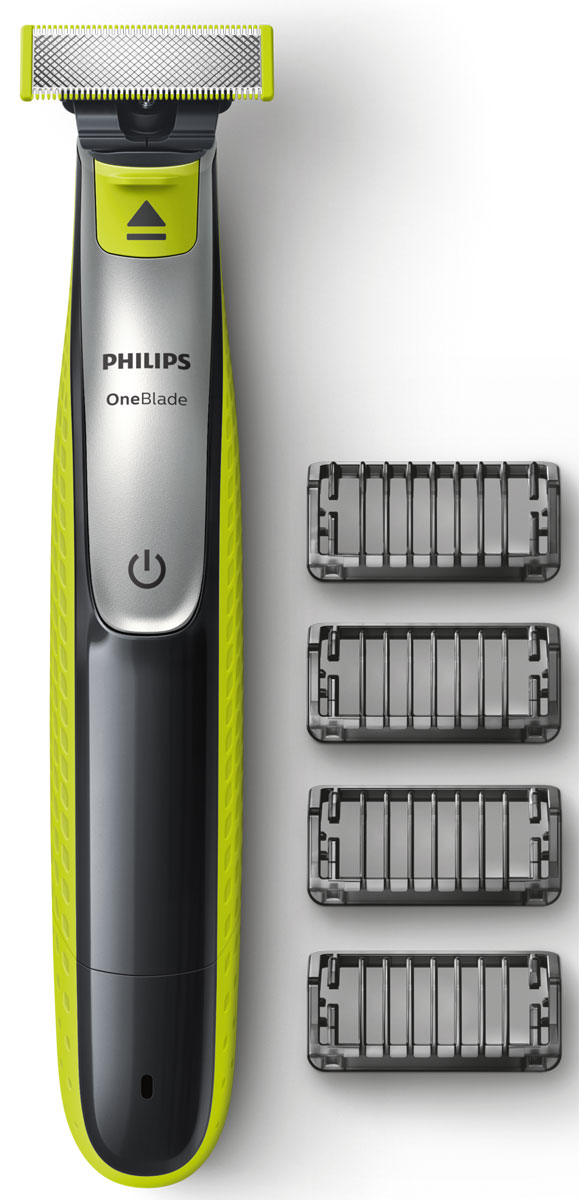 Philips OneBlade QP2530/20 с 4 насадками-гребнямиQP2530/20 Philips OneBlade QP2530/20 с 4 насадками-гребнямиQP2530/20Philips OneBlade - это новый революционный гибридный стайлер для подравнивания, создания четких контуров и бритья щетины любой длины. Забудьте об использовании множества устройств в несколько этапов. Philips OneBlade - это революционная электрическая технология, созданная для мужчин, которые носят щетину или бороду. OneBlade подравнивает, делает контуры и бреет щетину любой длины. Уникальная технология OneBlade состоит из быстро двигающегося режущего блока, который совершает 200 движений в секунду, и системы двойной защиты. Они обеспечивают эффективное и комфортное бритье даже самой длинной щетины. OneBlade сбривает щетину не слишком близко к коже для комфортных ощущений от бритья. Создавайте четкие контуры с помощью двустороннего лезвия. Для дополнительного удобства и лучшего обзора бритву можно перемещать в любом направлении. Прибор обеспечивает комфортную процедуру даже на чувствительных участках - это простое решение для быстрого подравнивания, чтобы...