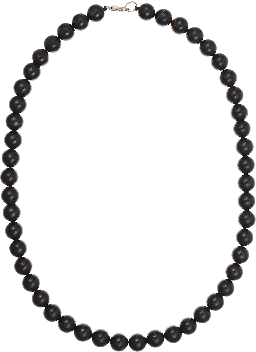 Бусы Art-Silver, цвет: черный, длина 50 см. ЧА10-50-338ЧА10-50-338 Бусы Art-Silver, цвет: черный, длина 50 см. ЧА10-50-338ЧА10-50-338Бусы Art-Silver подчеркнут изящество и непревзойденный вкус своей обладательницы. Они выполнены из бижутерного сплава и бусин из агата диаметром 10 мм. Изделие оснащено удобным замком-карабином. Агаты отличаются необыкновенным разнообразием окрасок и рисунков, но все они приносят владельцу чувства уверенности, спокойствия, равновесия. Украшения из агата защитят вас от энергетических вампиров и принесут счастье. Бусы из этого благородного камня выглядят как произведение искусства. Такое украшение станет изюминкой вашего образа и добавит лоск и элегантность.