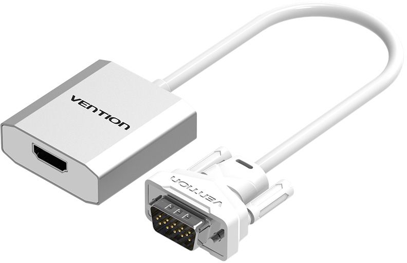 Vention ACEW0, Silver VGA-HDMI + аудио конвертер мультимедийныйACEW0 Vention ACEW0, Silver VGA-HDMI + аудио конвертер мультимедийныйACEW0Конвертер Vention ACEW0 преобразует аналоговый VGA видеосигнал в цифровой HDMI сигнал. Поддерживает передачу аудиосигнала. Таким образом вы можете подключить устройства со стандартом VGA к оборудованию с разъемом HDMI. Конвертер поддерживает технологию Plug and Play, тем самым, не требуя установки дополнительного программного обеспечения и драйверов. При подключении мониторов с большим разрешением, а также передаче видеосигнала посредством кабеля длиной более 3 метров, возможно, потребуется использование дополнительного питания через разъем microUSB. Поддержка разрешения до 1920x1080 Чип передатчик: MS9282