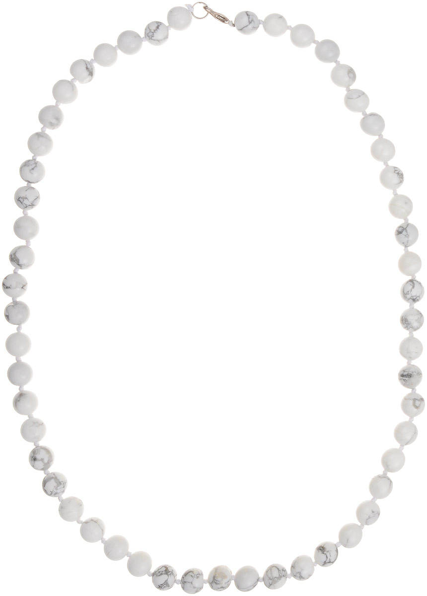 Бусы Art-Silver, цвет: белый, серый, длина 60 см. КХс10-60-423КХс10-60-423 Бусы Art-Silver, цвет: белый, серый, длина 60 см. КХс10-60-423КХс10-60-423Бусы Art-Silver выполнены из натурального кахолонга, нанизанного на текстильную нить. Украшение имеет удобный замок-карабин из бижутерного сплава. Бусины диаметром 10 мм из кахолонга, который также называют калмыцким агатом, имеют характерные серые прожилки. Такие бусы превосходно подойдут как к вечерним, так и к повседневным нарядам.