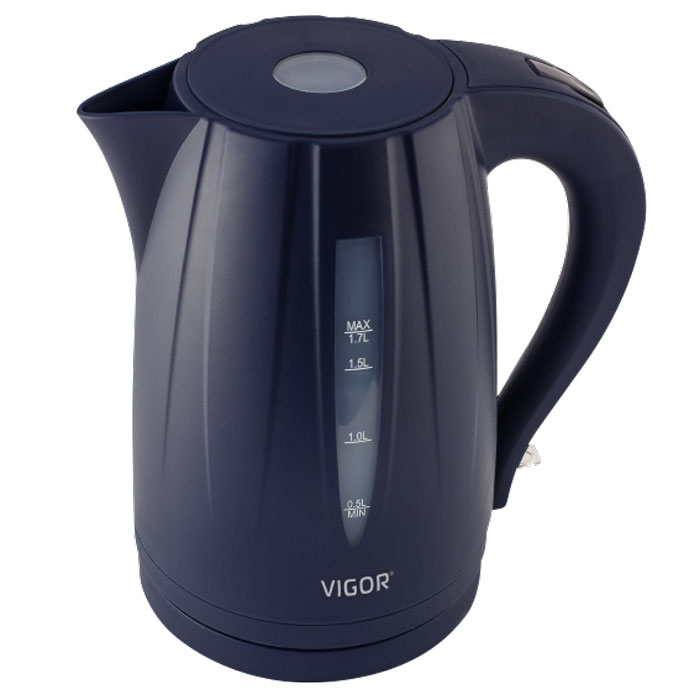Vigor HX-2099 чайник электрическийHX-2099 Vigor HX-2099 чайник электрическийHX-2099Современный классический чайник Vigor HX-2099 прост в управлении и долговечен в использовании. Изготовлен из высококачественных материалов. Прозрачное окошко позволяет определить уровень воды. Мощность 2200 Вт позволит вскипятить 1,7 литра воды в считанные минуты. Беспроводное соединение позволяет вращать чайник на подставке на 360°. Для обеспечения безопасности при повседневном использовании предусмотрены функция автовыключения, а также защита от включения при отсутствии воды.