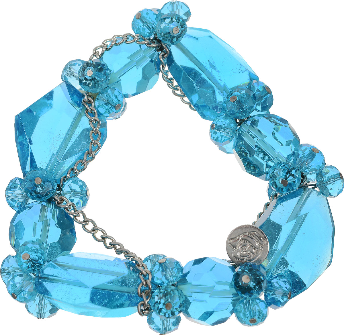 Браслет Art-Silver, цвет: голубой. ТВ16-1-230ТВ16-1-230 Браслет Art-Silver, цвет: голубой. ТВ16-1-230ТВ16-1-230Женский браслет Art-Silver выполнен из крупных кристаллов разнообразной формы, нанизанных на эластичную резинку и украшенных металлической цепочкой из бижутерного сплава. Прозрачные искусственные кристаллы красиво переливаются, благодаря многочисленным граням различного размера.