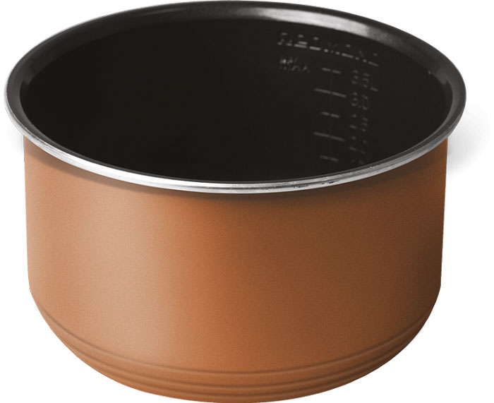 Redmond RB-C530 чаша для мультиваркиRB-C530 Redmond RB-C530 чаша для мультиваркиRB-C5305-литровая чаша Redmond RB-C530 с высококачественным керамическим антипригарным покрытием отлично подойдет для жарки, выпечки, варки молочных каш. Можно использовать чашу вне мультиварки в качестве посуды для хранения продуктов в холодильнике или для приготовления блюд в духовом шкафу.