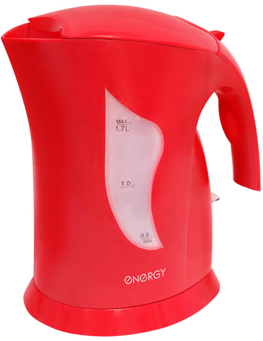 Energy E-208, Red электрический чайник54 153136 Energy E-208, Red электрический чайник54 153136Электрический чайник Energy E-208 прост в управлении и долговечен в использовании. Изготовлен из высококачественных материалов. Прозрачное окошко позволяет определить уровень воды. Мощность 2200 Вт позволит вскипятить 1,7 литра воды в считанные минуты. Для обеспечения безопасности при повседневном использовании предусмотрены функция автовыключения, а также защита от включения при отсутствии воды.