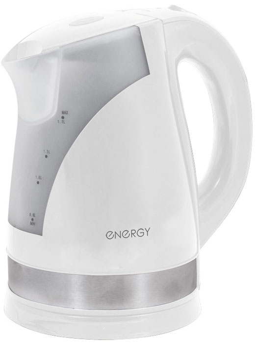 Energy E-219 электрический чайник54 153258 Energy E-219 электрический чайник54 153258Электрический чайник Energy E-219 прост в управлении и долговечен в использовании. Изготовлен из высококачественных материалов. Прозрачное окошко позволяет определить уровень воды. Мощность 2200 Вт позволит вскипятить 1,7 литра воды в считанные минуты. Беспроводное соединение позволяет вращать чайник на подставке на 360°. Для обеспечения безопасности при повседневном использовании предусмотрены функция автовыключения, а также защита от включения при отсутствии воды.
