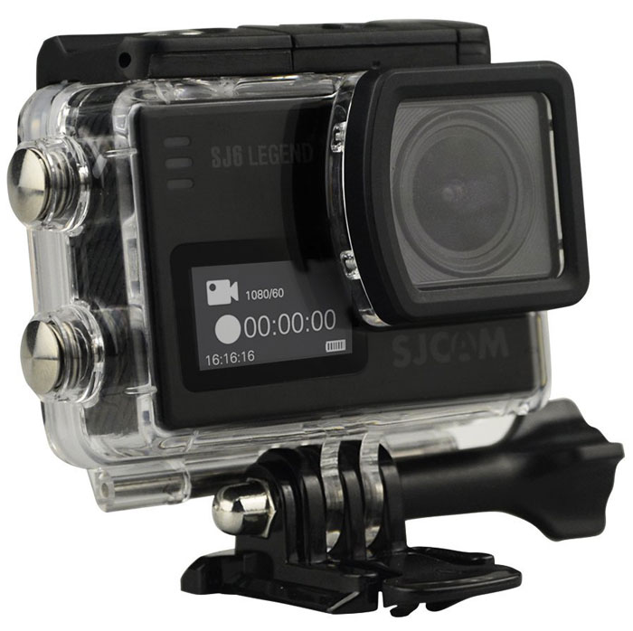 SJCAM SJ6 Legend, Black экшн-камераSJ6LEGEND_Black SJCAM SJ6 Legend, Black экшн-камераSJ6LEGEND_BlackSJCAM SJ6 Legend - самая продвинутая модель экшн-камеры от SJCAM. При своих мини-размерах (40 мм х 37 мм х 48 мм) и ультра-легком весе (55 грамм включая батарею) данная камера обладает мощным техническим оснащением и широким функционалом. За съемку фото и видео отвечает новейшая оптика и 16 Мпикс сенсор от Panasonic MN34120PA. Объектив у камеры – широкоугольный (166 градусов) с возможностью изменения угла обзора. Встроенный Gyro- сенсор стабилизирует изображение и полностью устраняет мелкую тряску. Съемка возможна в .mp4 и .mov формате. Фотографии возможны как в формате .raw, так и .jpg. На оборотной стороне расположен сенсорный экран-видоискатель с диагональю 2 дюйма, спереди появился удобный информационный экран размером 0,96 дюйма. Благодаря съемному аквабоксу камера может снимать под водой на глубине до 30 метров. Так же имеется специальный underwater режим для восстановления красного цвета при съемке. На поверхности аквабокс ...