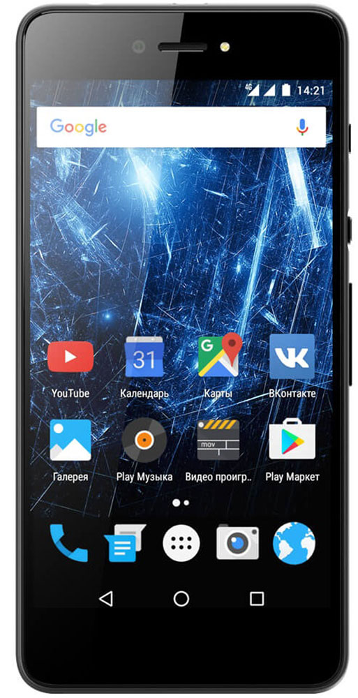 Highscreen Razar, Black23834 Highscreen Razar, Black23834Highscreen Razar — компактный смартфон с прекрасной селфи-камерой. В борьбе за технические характеристики многие производители забывают уделить внимание дизайну. Highscreen считает дизайн одним из главных преимуществ, ведь испытывать приятные эмоции от взаимодействия со своим смартфоном - это прекрасно. Продуманная эргономика, мягкие изгибы корпуса и минимальная толщина 7.6 мм - все это Razar. Сдвиньте вниз специальную кнопку HiSlide, и камера запустится. В одно движение переключайтесь между основной и фронтальной камерами, а чтобы сделать фото просто нажмите кнопку громкости вниз. Эта функция незаменима при съемке селфи или в холодное время года, когда так не хочется снимать перчатки. Широкоугольная 5 Мпикс фронтальная камера Highscreen Razar позволяет захватить как можно больше объектов в кадре, а встроенная технология улучшения изображения поможет скрыть недостатки или изменять цвет в реальном времени. Основная камера на 8...