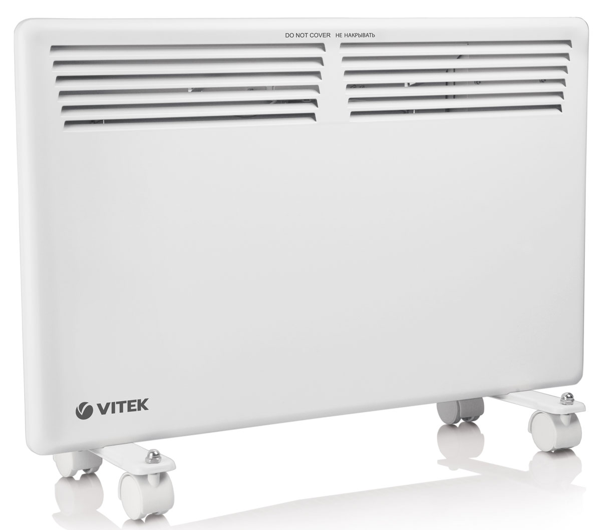 Vitek VT-2140(W) конвекторVT-2140(W) Vitek VT-2140(W) конвекторVT-2140(W)Конвекторный тепловентилятор VT-2140 W отлично подойдет для помещений с площадью до 15 квадратных метров. Вы можете установить его на полу или же повесить на стену, сэкономив тем самым место. Тепловентилятор не сушит воздух, великолепно справляется со своими функциями и достаточно экономичен, потребляя лишь 1000 Вт. За счет регулируемого термостата вы в любой момент сможете изменить режим работы устройства, увеличив или уменьшить степень его нагрева. Данный вентилятор выключается при понижении температуры! Именно это гарантирует большой срок его безупречной работы в любых условиях.
