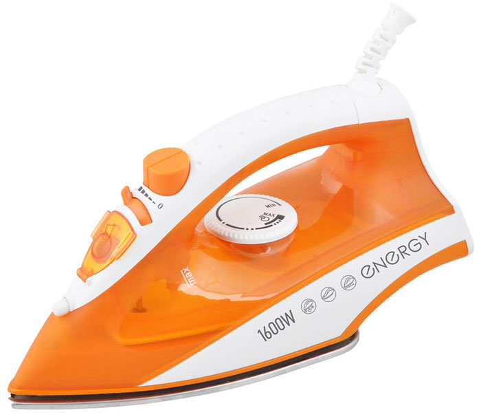 Energy EN-326, Orange утюг54 270050 Energy EN-326, Orange утюг54 270050Утюг Energy EN-326 с подошвой из нержавеющей стали превратит процесс глажки различных видов ткани в легкое и неутомительное занятие. Прибор обладает всеми необходимыми характеристиками для отличного результата: сухое глажение, отпаривание с регулировкой, функция разбрызгивания, возможность вертикального отпаривания. Модель оснащена функциями парового удара и самоочистки. Сетевой шнур крепится при помощи шарового механизма, что не позволяет ему запутаться во время эксплуатации.