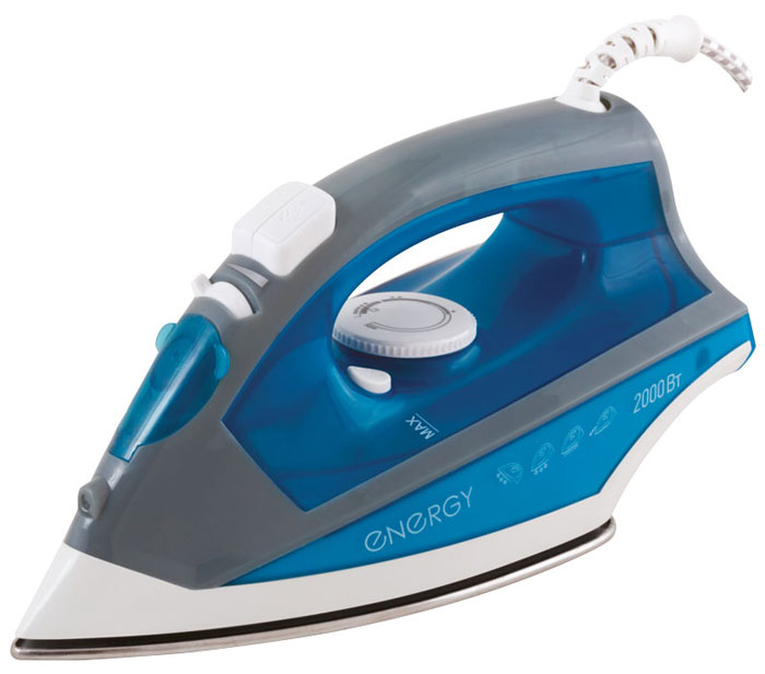 Energy EN-328, Blue утюг54 270055 Energy EN-328, Blue утюг54 270055Утюг Energy EN-328 с подошвой из нержавеющей стали превратит процесс глажки различных видов ткани в легкое и неутомительное занятие. Прибор обладает всеми необходимыми характеристиками для отличного результата: сухое глажение, отпаривание с регулировкой, функция разбрызгивания, возможность вертикального отпаривания. Модель оснащена функциями парового удара и самоочистки. Сетевой шнур крепится при помощи шарового механизма, что не позволяет ему запутаться во время эксплуатации.