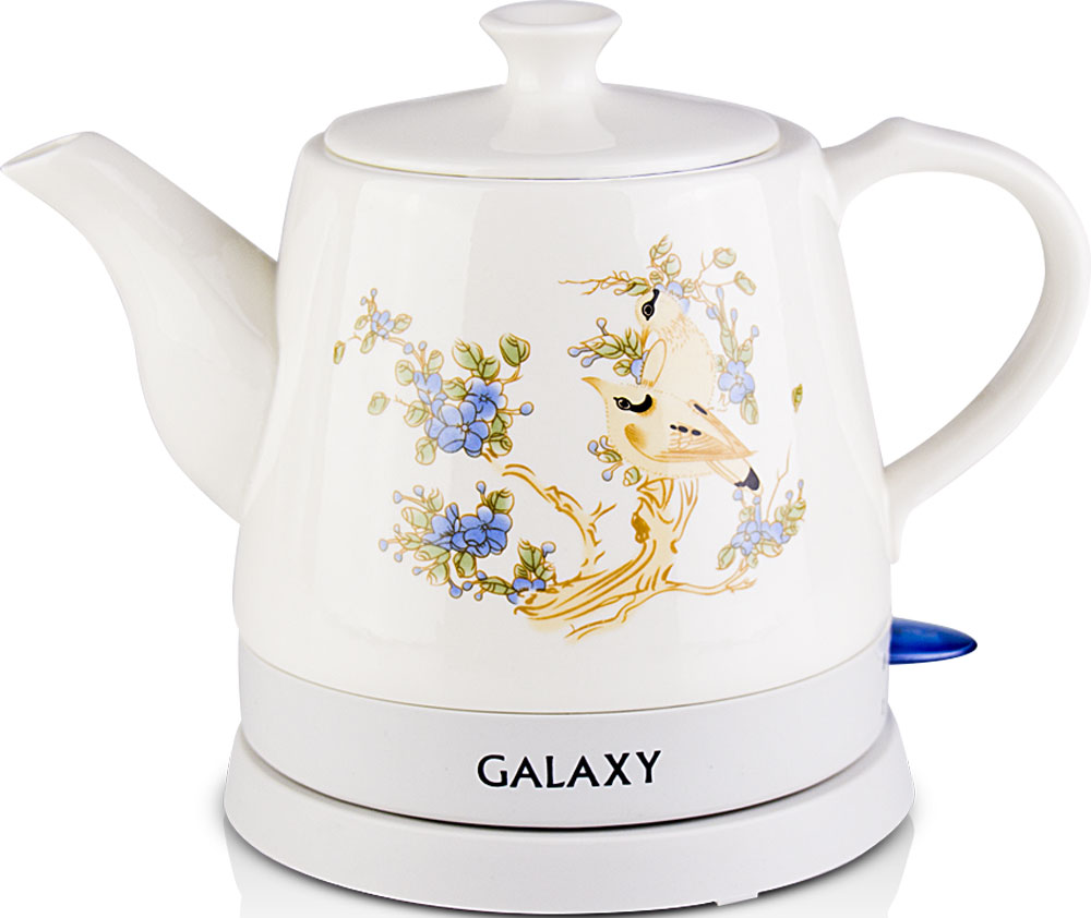 Galaxy GL 0504 электрический чайник4630003369192 Galaxy GL 0504 электрический чайник4630003369192Керамический чайник Galaxy GL 0504 создает теплую атмосферу на кухне и располагает к душевной беседе за чашкой чая. Благодаря толстым стенкам, чайник работает бесшумно. Керамический чайник Galaxy GL 0504, как и любая посуда из этого материала, долго сохраняет тепло, позволяя значительно сократить энергозатраты. Во время чаепития вы можете разместить керамический чайник Galaxy GL 0504 на столе. В отличие от пластиковых и металлических чайников, керамический чайник вписывается в картину чаепития очень гармонично.