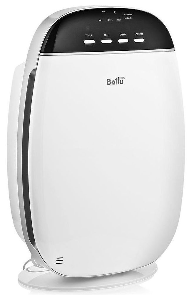 Ballu AP-150 очиститель воздухаНС-1073560 Ballu AP-150 очиститель воздухаНС-1073560В очистителе воздуха Ballu AP-150 предусмотрены все функции и технологии, необходимые для эффективной и качественной очистки воздуха в помещении. 5 ступеней очистки воздуха, 4 скорости работы вентилятора, ионизатор воздуха (отключаемый), 8-часовой таймер на отключение прибора, индикаторы температуры в помещении и уровня чистоты воздуха. Для своевременной замены фильтров в очистителе автоматически учитывается срок работы фильтров. Очиститель обслуживает помещение площадью до 20 квадратных метров. С помощью вентилятора воздушный поток проходит через Pre-Carbon фильтр, задерживающий относительно крупные частицы. Затем воздух проходит через HEPA-фильтр, задерживающий пыльцу, аллергены и прочие частицы размером до 0,3 мкм. Далее VOC-фильтр 2 в 1 (угольный фильтр + цеолит), абсорбирует и впитывает неприятные запахи, химические соединения, такие как CO2, формальдегид, фреон. Завершает очистку воздуха ионизатор, который генерирует необходимое количество...