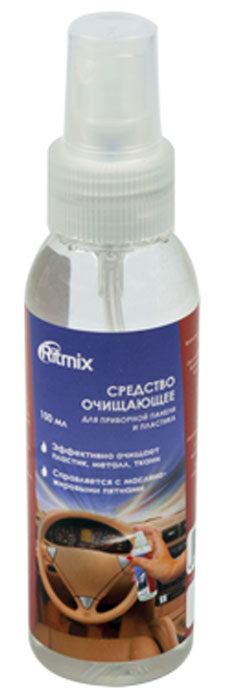 Ritmix RC-100BPC очищающее средство для ухода за салоном автомобиляRC-100BPC Ritmix RC-100BPC очищающее средство для ухода за салоном автомобиляRC-100BPCRitmix RC-100BPC – средство для эффективной очистки приборной панели и пластиковых элементов всех типов транспортных средств. Обновляет цвет неокрашеных бамперов и молдингов. Средство безопасно для лакокрасочных, резиновых, пластмассовых поверхностей, а также ткани и кожи. Удаляет загрязнения с тканей. Способ применения: Распылить средство на загрязненную поверхность. Выждать 2-3 минуты. Протереть поверхность салфеткой. Условия хранения: Хранить в недоступном для детей месте. При попадании в глаза обильно промыть водой (при необходимости обратиться к врачу). Хранить в отапливаемых помещениях при температуре от +1°С до +40°С.