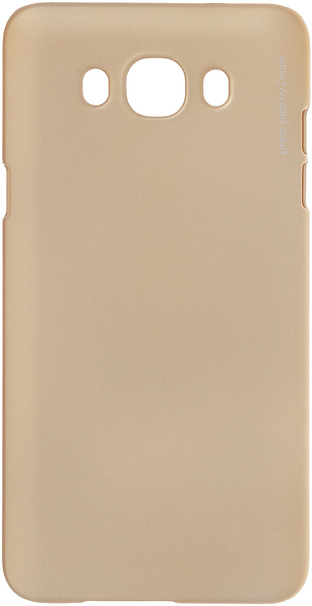 Deppa Air Case чехол для Samsung Galaxy J7 (2016), Gold83255 Deppa Air Case чехол для Samsung Galaxy J7 (2016), Gold83255Чехол Deppa Air Case для Samsung Galaxy J7 (2016) случай редкого сочетания яркости и чувства меры. Это стильная и элегантная деталь вашего образа, которая всегда обращает на себя внимание среди множества вещей. Благодаря покрытию soft touch чехол невероятно приятен на ощупь, поэтому смартфон не хочется выпускать из рук. Ультратонкий чехол (1 мм) повторяет контуры самого девайса, при этом готов принимать на себя удары - последствия непрерывного ритма городской жизни. Чехлы Deppa Air Case изготавливаются из высококачественного поликарбоната (PC) производства Вауеr, устойчивого к сколам, ударам и царапинам. Прочная поверхность чехла с покрытием soft touch обладает противоскользящим эффектом. Все функциональные отверстия чехла идеально подогнаны по размерам и местоположению, обеспечивая полный доступ к внешним портам, слотам и разъемам гаджета.