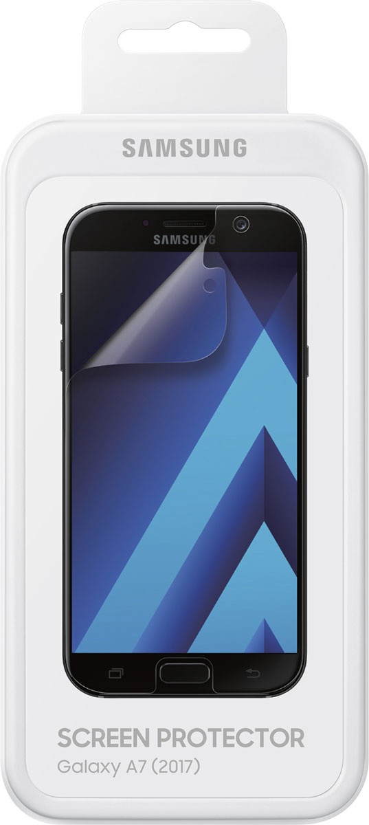 Samsung ET-FA720 защитная пленка для Galaxy A7 (2017), 2 штET-FA720CTEGRU Samsung ET-FA720 защитная пленка для Galaxy A7 (2017), 2 штET-FA720CTEGRUЗащитная пленка Samsung ET-FA720 предназначена для защиты поверхности экрана Galaxy A7 (2017) от царапин, потертостей, отпечатков пальцев и прочих следов механического воздействия. Структура пленки позволяет ей плотно удерживаться без помощи клеевых составов и выравнивать поверхность при небольших механических воздействиях. Пленка практически незаметна на экране смартфона и сохраняет все характеристики цветопередачи и чувствительности сенсора. На защитной пленке есть все технологические отверстия.