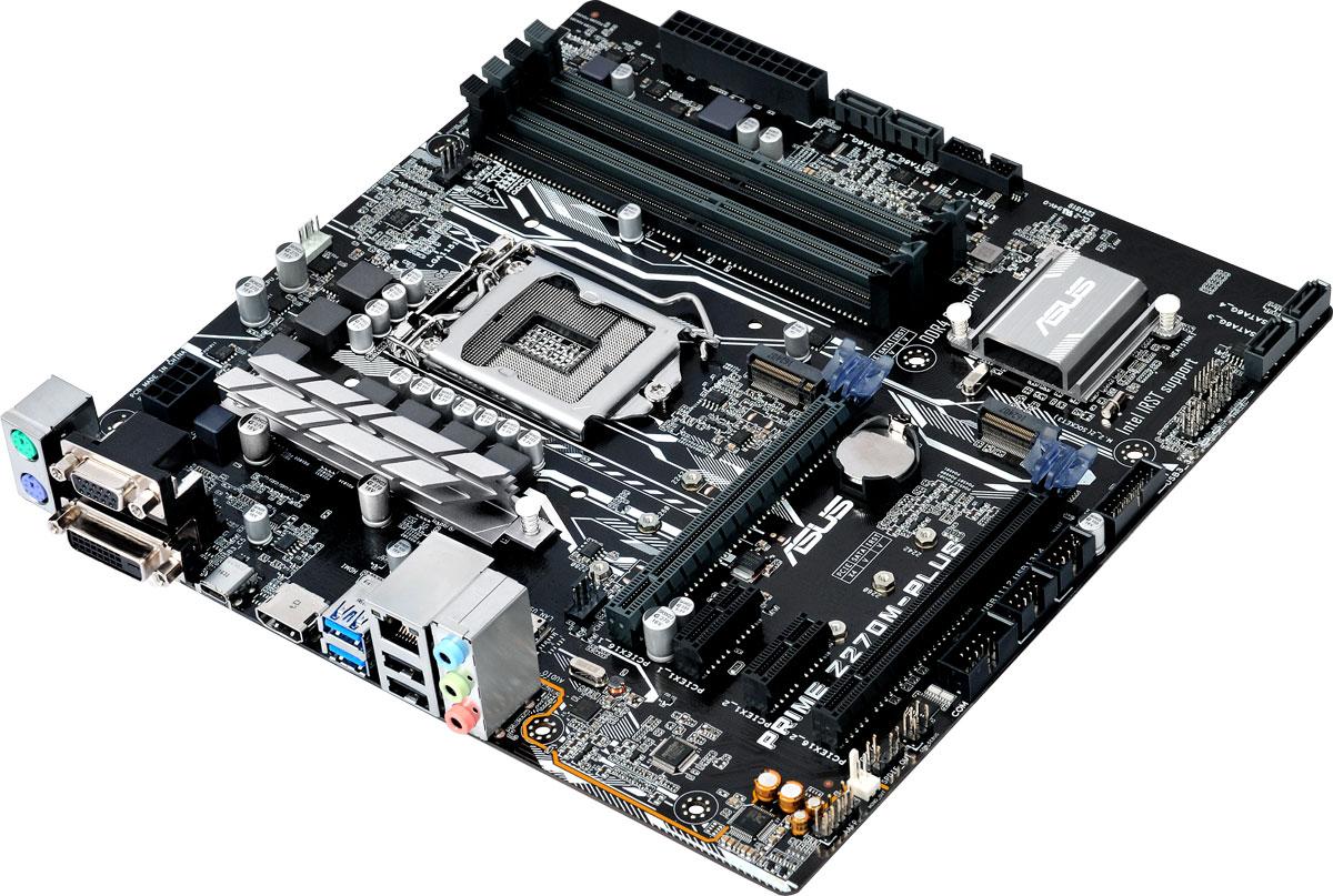 Asus Prime Z270M-Plus материнская плата90MB0S50-M0EAY0 Asus Prime Z270M-Plus материнская плата90MB0S50-M0EAY0Asus Prime Z270M-Plus - материнская плата формата micro-ATX с процессорным разъемом Intel LGA1151, светодиодной подсветкой и современными интерфейсами. Данная материнская плата оснащена новейшим чипсетом Intel Z270 и совместима с процессорами Intel серий Core i7/Core i5/Core i3/Pentium/Celeron шестого и седьмого поколений, которые устанавливаются в разъем LGA1151. Такие процессоры включают в себя интегрированное графическое ядро, а также контроллеры памяти и шины PCI Express с поддержкой двухканальной DDR4 SDRAM (4 слота DIMM) и 16 линий PCI Express 3.0/2.0. Intel Z270 поддерживает до десяти портов USB 3.0 и шести портов SATA 6 Гбит/с, предлагает интерфейсы M.2 (32 Гбит/с) и PCIe 3.0, а также позволяет использовать графические ядра, встраиваемые в современные процессоры Intel. Prime – это новый этап в развитии материнских плат Asus, чья родословная начинается с далекого 1989 года. Команда инженеров, создающих модели серии Prime, ставила...