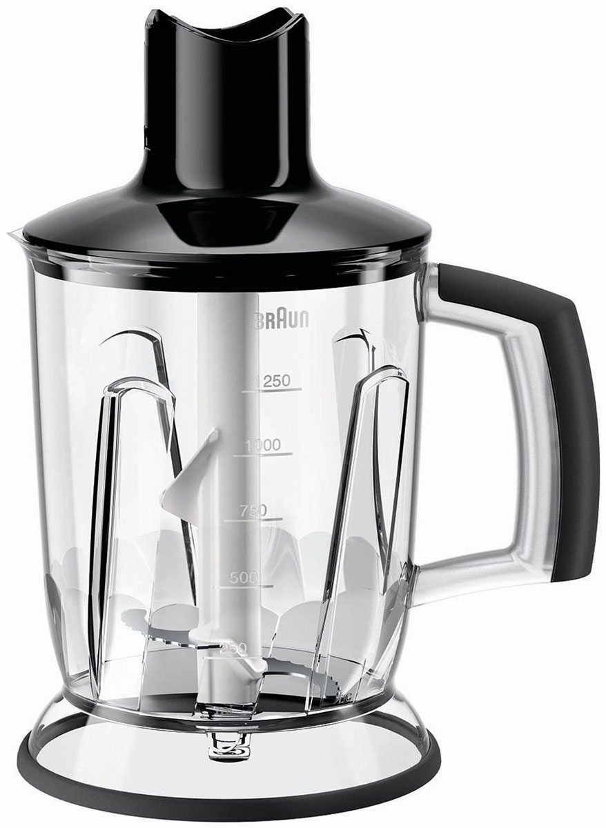 Braun MQ40 Big Chopper MQ7 Series, Black емкость для блендера0X81364469 Braun MQ40 Big Chopper MQ7 Series, Black емкость для блендера0X81364469Чёрный измельчитель-чоппер Braun MQ40 Big Chopper MQ7 Series объемом 1250 мл с ножом для колки льда и измельчения продуктов. Измельчитель совместим со всеми погружными блендерами серий Multiquick 5, 7 и 9 с металлической ногой. Его можно мыть в посудомоечной машине.