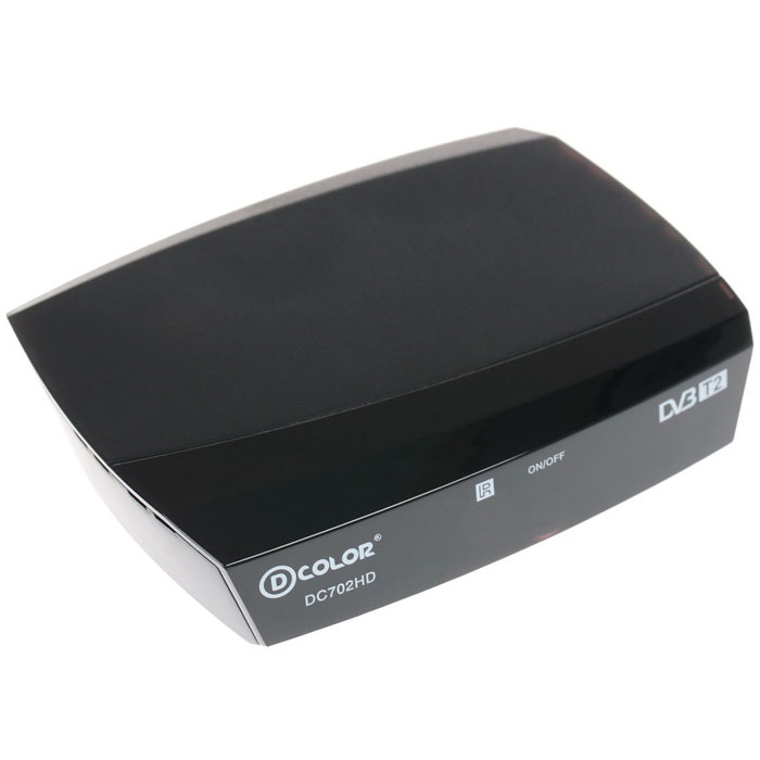 D-Color DC702HD DVB-T2 цифровой ТВ-тюнер4603725280779 D-Color DC702HD DVB-T2 цифровой ТВ-тюнер4603725280779Цифровой ТВ-тюнер D-Color DC702HD отвечает всем самым современным требованиям к цифровым ресиверам. Новейшее ПО и качественные комплектующие позволяют передавать четкую, яркую, сочную картинку даже в самых отдаленных регионах России. Процессор: Ali 3821 Тюнер: R836 Тип корпуса: пластик Диапазон принимаемых частот: 170-230 MГц, 470-860 MГц