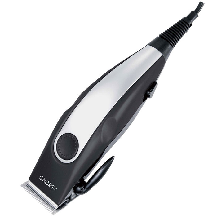 Energy EN-720, Silver Black машинка для стрижки волос54 159936 Energy EN-720, Silver Black машинка для стрижки волос54 159936При помощи машинки для стрижки волос Energy EN-720 можно постричь волос по всей длине или подравнять виски в домашних условиях. Лезвия из нержавеющей стали надолго остаются острыми, обеспечивая превосходные результаты стрижки. В комплекте с данной моделью идут 4 насадки: 3, 6, 9, 12 мм, а также масло для ухода за лезвием, расческа и щеточка для чистки. Благодаря компактным размерам прибор удобно хранить и можно брать с собой в дорогу.